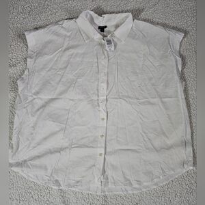 NWT Torrid Plus Size 2 Challis Colorful Embroidery Button Up Sleeveless Shirt